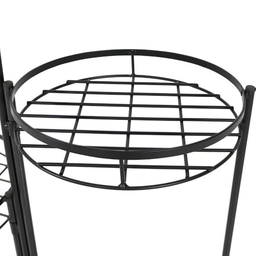 Bee Creative 4 Tier Wrought Iron Plant Stand Flower Stand Shelf Stainless Steel Flower Pot Flower Display Stand For Balcony (3 Tier Black) - Image 3