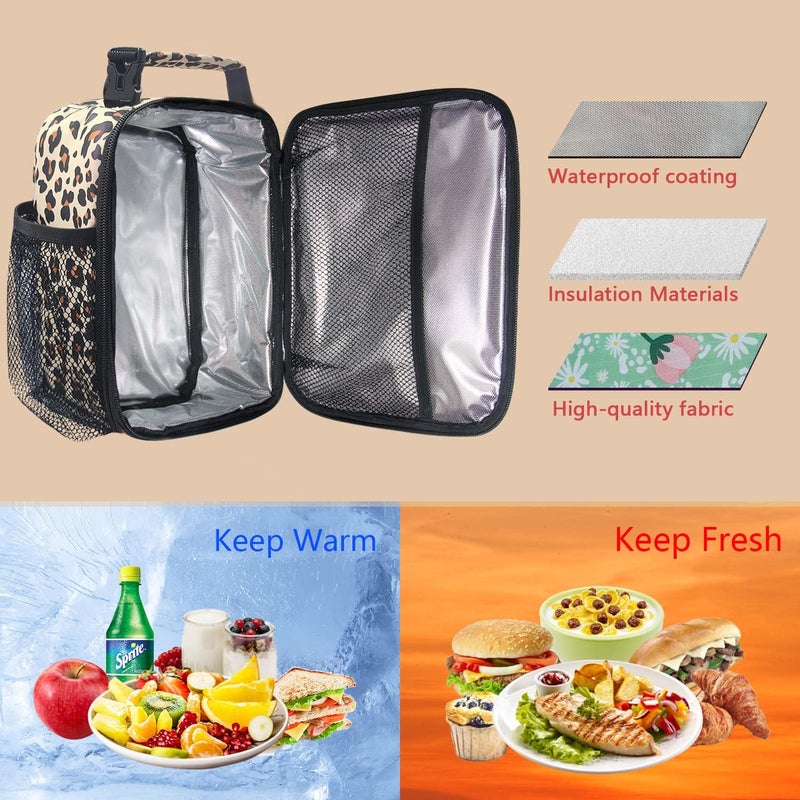Insulated Lunch Bag for Women, Reusable Lunch Box for Office, Work School, Portable Lunch Bag for Kids Toddlers, Spotted Pattern (18654-LP) - Image 5