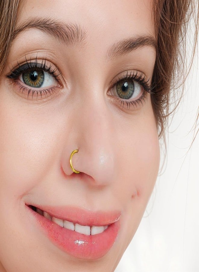 HighSpark 925 Silver Nose Ring in 18K Gold Finish | 92.5 Sterling Silver Nose Piercing for Women & Girls | Lovely Gift - Silver NP-029 - Image 5