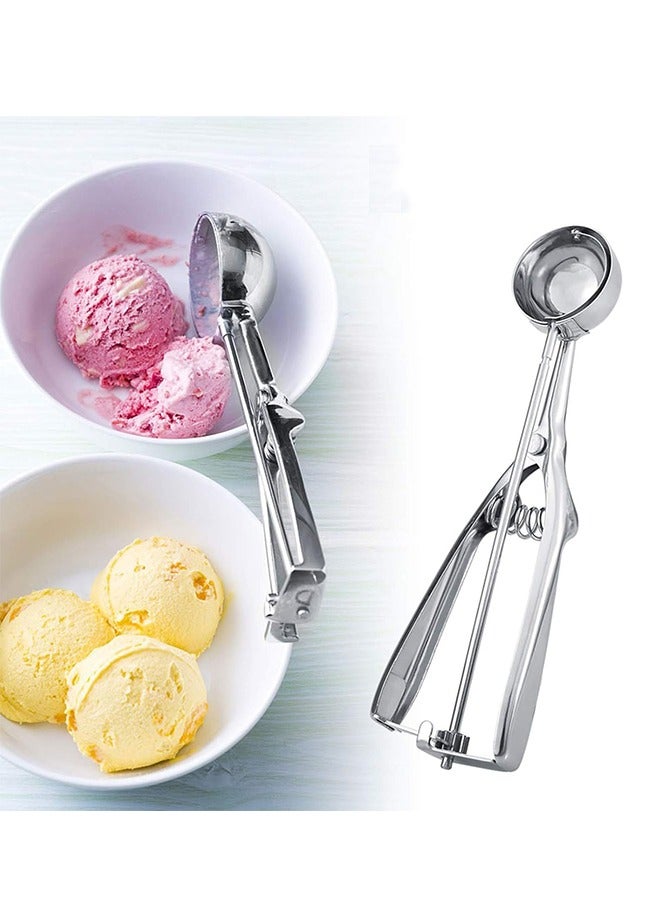 Cookie Scoop Stainless Steel Ice Cream Scoop With Trigger - Fits Right & Left Handed People - Melon Baller, Small Meatball  - Image 1