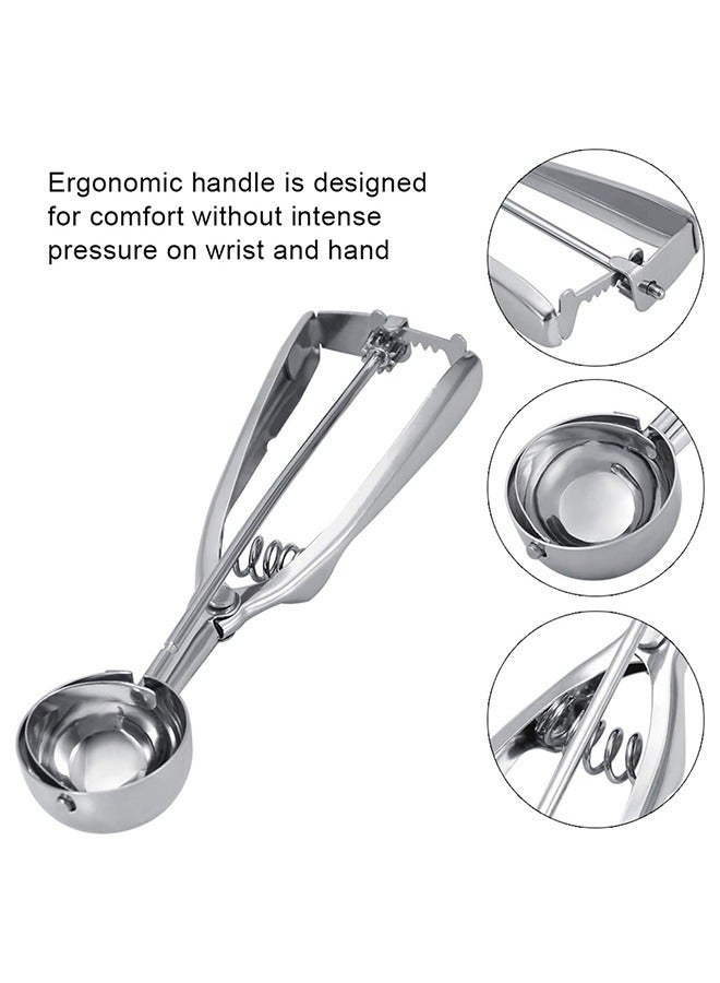 Cookie Scoop Stainless Steel Ice Cream Scoop With Trigger - Fits Right & Left Handed People - Melon Baller, Small Meatball  - Image 3