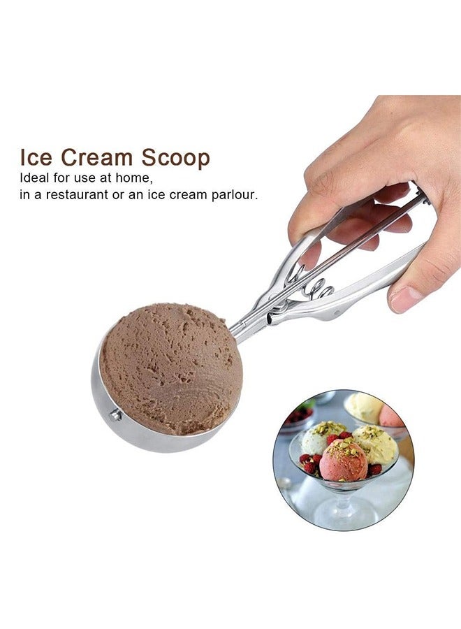 Cookie Scoop Stainless Steel Ice Cream Scoop With Trigger - Fits Right & Left Handed People - Melon Baller, Small Meatball  - Image 4