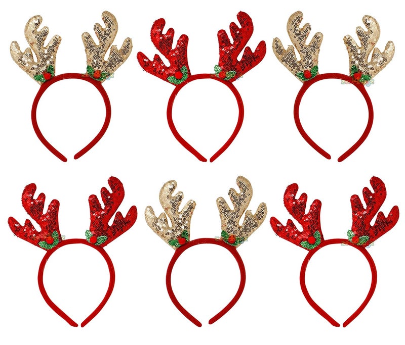 Zest 4 Toyz Zest 4 Toyz Colorful Christmas Headband Antlers Ear Hair Hoop for Kid Christmas Party Hair Accessories Deer Hair Band Party Props Christmas DecorationChristmas Fun Pack of 3Assorted Color  - Image 1