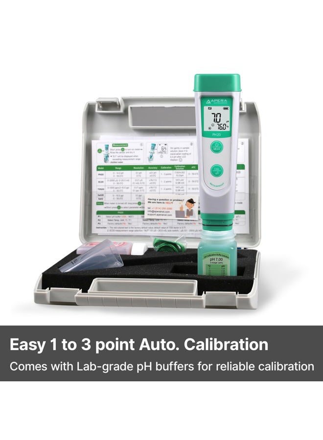 Apera Instruments AI209 Value Series PH20 Waterproof pH Tester Kit, ±0.1 pH Accuracy - Image 2