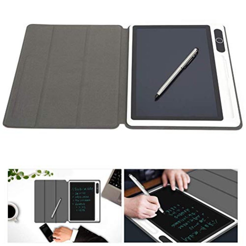 أقراص رسم LCD لاجتماعات العمل والملاحظات اليومية، لوحة مفكرة إلكترونية مقاس 10 بوصة مع لون أسود وحقيبة جلدية، أداة رسم يدوية قابلة لإعادة الاستخدام للعمل والدراسة - Image 4