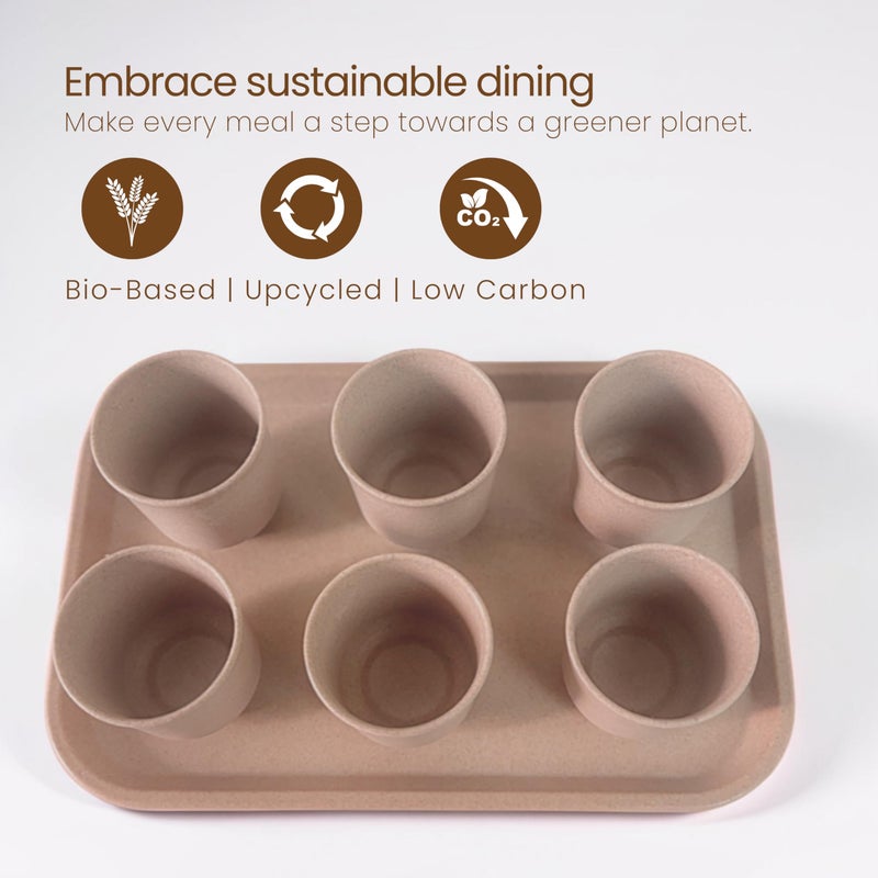 Pacing Grass Bamboo Bio-Composite Traditional Beverage Set | 7 Units | Lightweight Tray & Kullad Combo for Tea, Coffee & Everyday Refreshments - Image 4