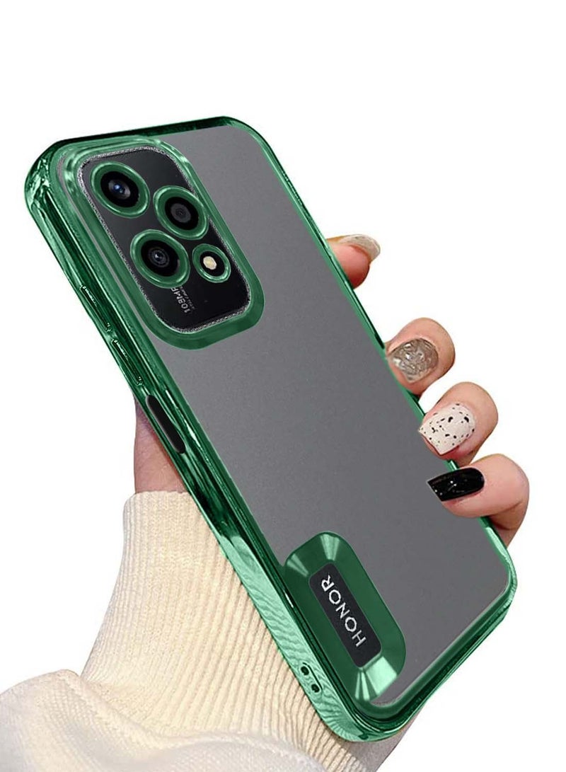 Wtech Honor 200 Lite 5G 2024 PU Luxury Plating Raised Lips Camera Hole Case Cover - Dark Green - Image 2