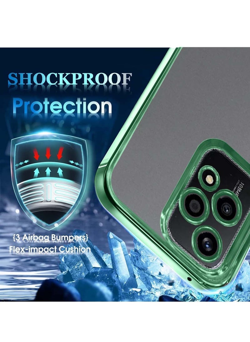 Wtech Honor 200 Lite 5G 2024 PU Luxury Plating Raised Lips Camera Hole Case Cover - Dark Green - Image 3