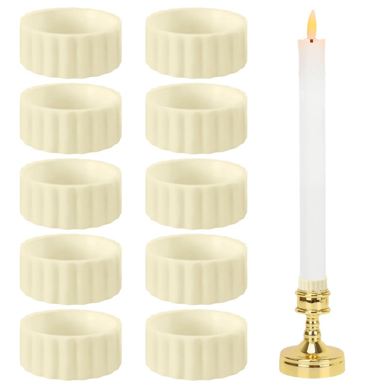 CNTVO 10 Pcs Rubber Candle Grippers, Non-Slip Candle Holder Adapter Candle Drip Protectors, Vertical-Fixing Silicone Candle Rings, Decorative Stabilizer for Tapers and Candles - Image 1
