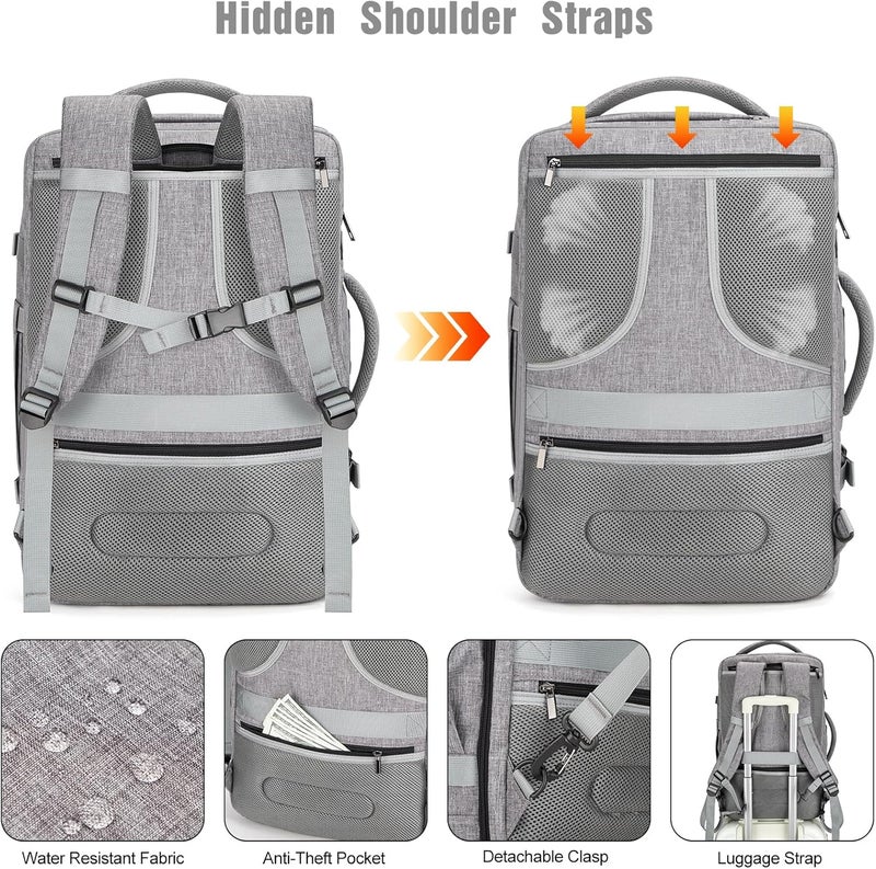 Tzowla Travel Laptop Backpack for Men Women Flight Approved,40L Large Capacity Water Resistant Anti Theft Backpacks with USB Port - Image 5