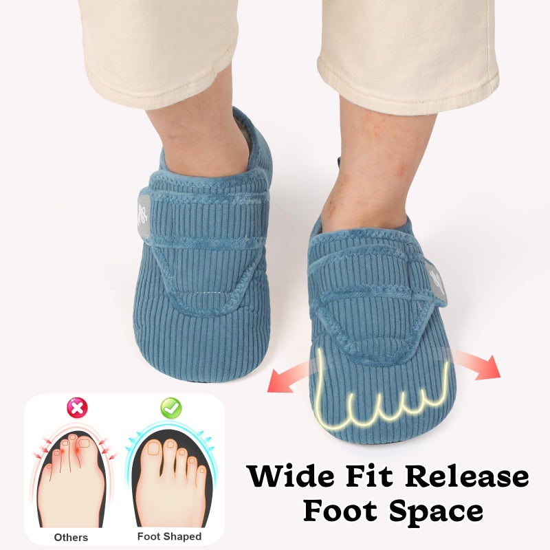 LeIsfIt House Slippers for Women Men Soft Barefoot House Shoes Slip on Non-slip Slipper Socks with Rubber Sole Cozy Comfy for Home Bedroom Travel Yoga, Cyan, 8-9 Women/6.5-7.5 Men - Image 4