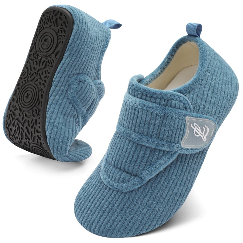 LeIsfIt House Slippers for Women Men Soft Barefoot House Shoes Slip on Non-slip Slipper Socks with Rubber Sole Cozy Comfy for Home Bedroom Travel Yoga, Cyan, 8-9 Women/6.5-7.5 Men - Image 1