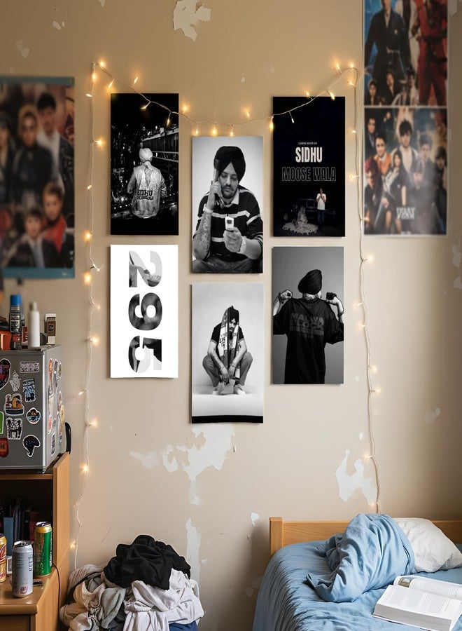 Wallgasm Sidhu Moose Wala Posters, Set of 6, 8x12 inch (A4 Size) 300 GSM | Punjabi Rapper | Sidhu Moose | Desi Hip Hop | Decor for Room, Gym, Studio - Image 3