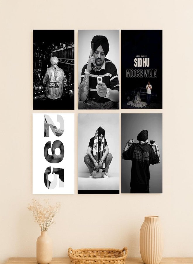 Wallgasm Sidhu Moose Wala Posters, Set of 6, 8x12 inch (A4 Size) 300 GSM | Punjabi Rapper | Sidhu Moose | Desi Hip Hop | Decor for Room, Gym, Studio - Image 2