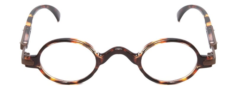 Calabria R314/R501S Vintage Metal Reading Glasses +3.25 Tortoise Men Women Designer Professor Round Single Power Readers - Image 2