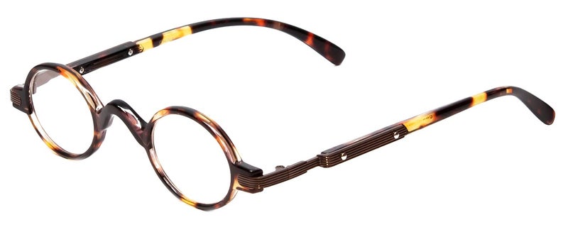 Calabria R314/R501S Vintage Metal Reading Glasses +3.25 Tortoise Men Women Designer Professor Round Single Power Readers - Image 1