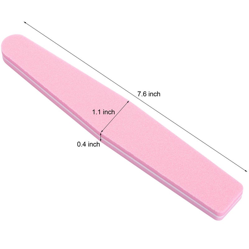 LoveBB 20Pcs Nail Buffers Block Files Sponge Washable Double Sided 100180 Sanding Buffing File for Acrylic Nails Pink - Image 3