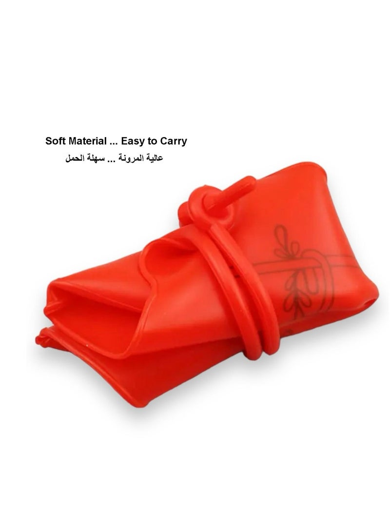 Silicon Waterproof Foldable Baby Drool Bib for Feeding Baby Boys/Girls (6-72 months) with Adjustable Neck & Food Catcher Pocket (Orange) - Image 4