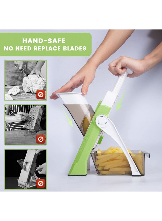 SupMaKin SUPMAKIN Safe Mandoline Slicer for Kitchen, Adjustable Potato Slicer,Vegetable Chopper, Mandolin Food Slicer, French Fry Cutter, 5 in 1 Chopping Artifact for Kitchen Chef Meal Prep  - Image 1