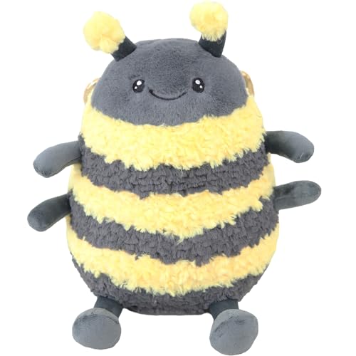 TONGSONG 12 Chubby Bumblebee Plush ToyGRS Certified SolidPlasticFreeFuzzy Honey Bee Stuffed Animal with Golden WingsSafe HugWaistNap PillowPerfect Birthday Valentines Day Gift for Kids 3 - Image 5