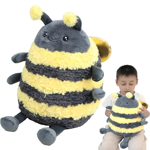 TONGSONG 12 Chubby Bumblebee Plush ToyGRS Certified SolidPlasticFreeFuzzy Honey Bee Stuffed Animal with Golden WingsSafe HugWaistNap PillowPerfect Birthday Valentines Day Gift for Kids 3 - Image 1