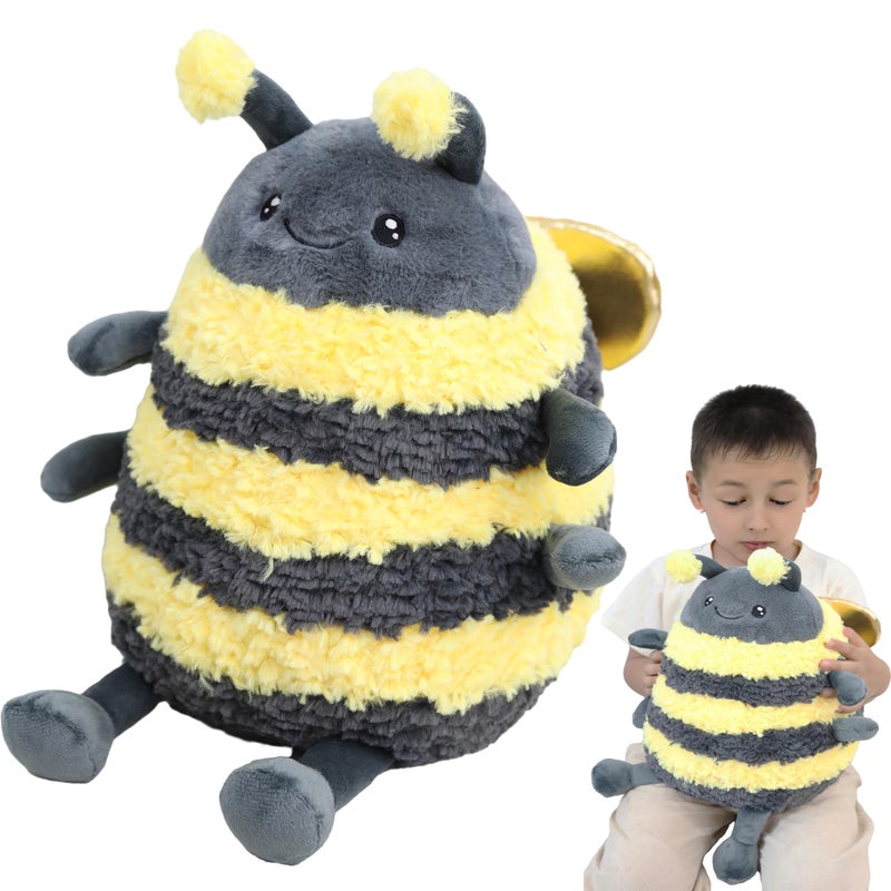 TONGSONG 12 Chubby Bumblebee Plush ToyGRS Certified SolidPlasticFreeFuzzy Honey Bee Stuffed Animal with Golden WingsSafe HugWaistNap PillowPerfect Birthday Valentines Day Gift for Kids 3 - Image 2