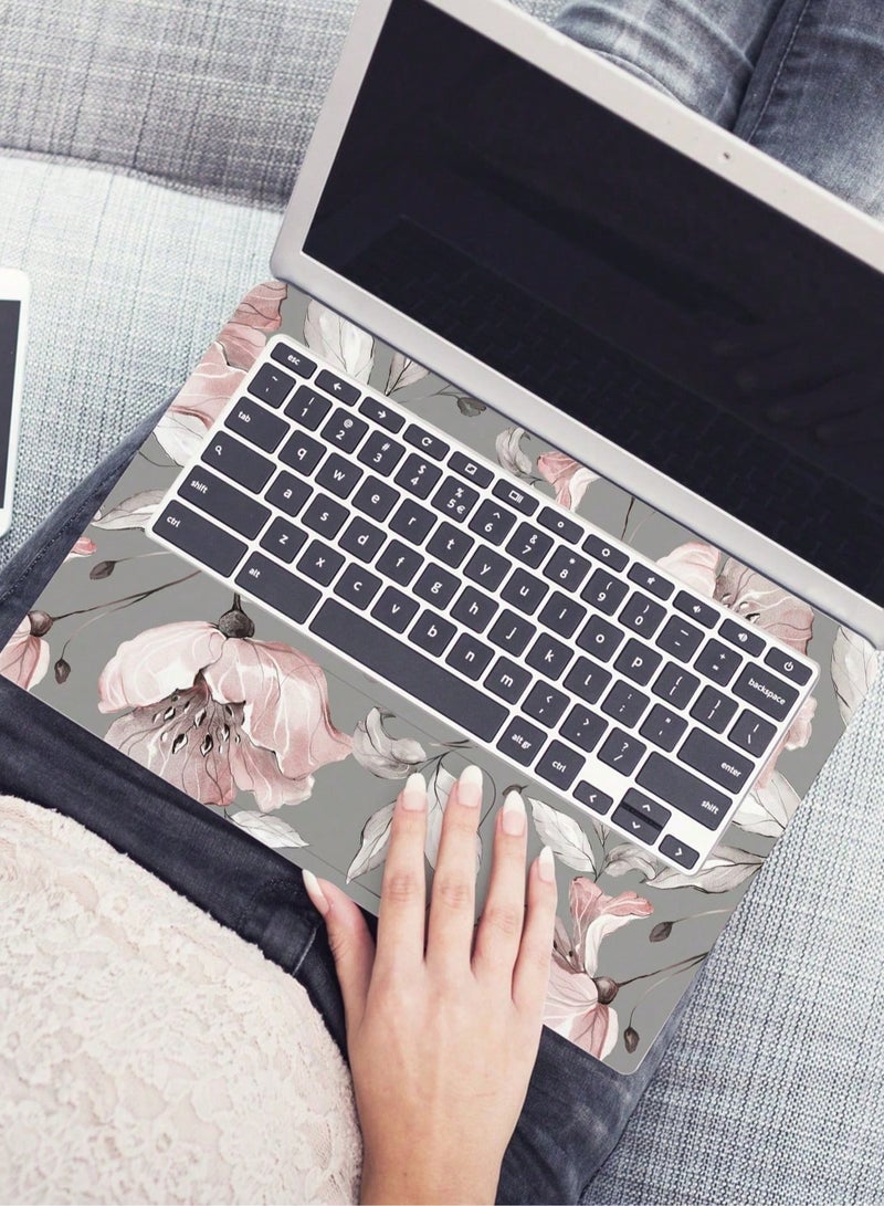 15 inch laptop sticker with floral pattern, one piece for a unique style that can be used on the keyboard or the back screen of the laptop  - Image 2