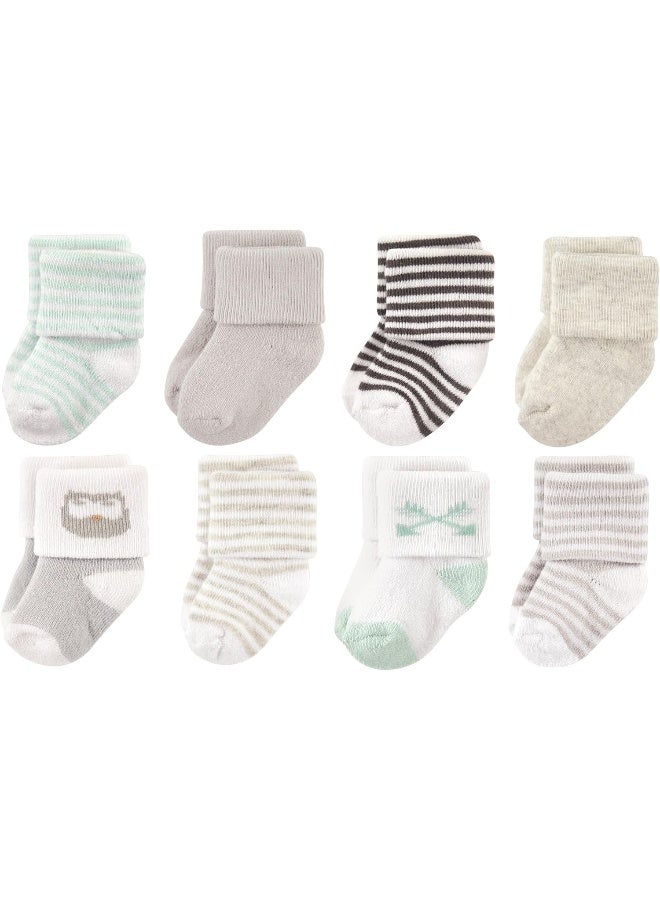 Luvable Friends baby boys Newborn and Terry Socks, Owl, 0-6 Months US - Image 2