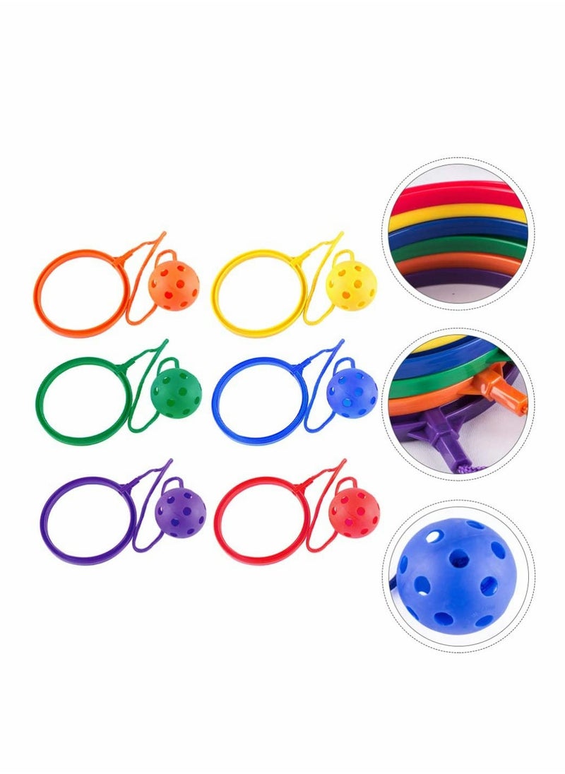 KASTWAVE - Swingball Set 6pcs Sports Swing Ball Set Kids Skip Ball Ankle Jumping Ring Ball Children Jumping Ball Skip It Fitness Sports for Boys Girls Favors Party Activities Game Supplies - Image 1