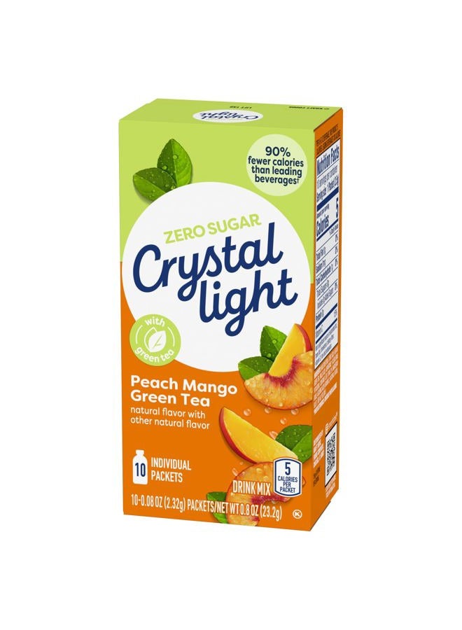 Crystal Light On The Go Peach Mango Green Tea Drink Mix, 10-Packet Box (Pack of 15) - Image 3