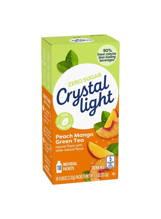Crystal Light On The Go Peach Mango Green Tea Drink Mix, 10-Packet Box (Pack of 15) - Image 2