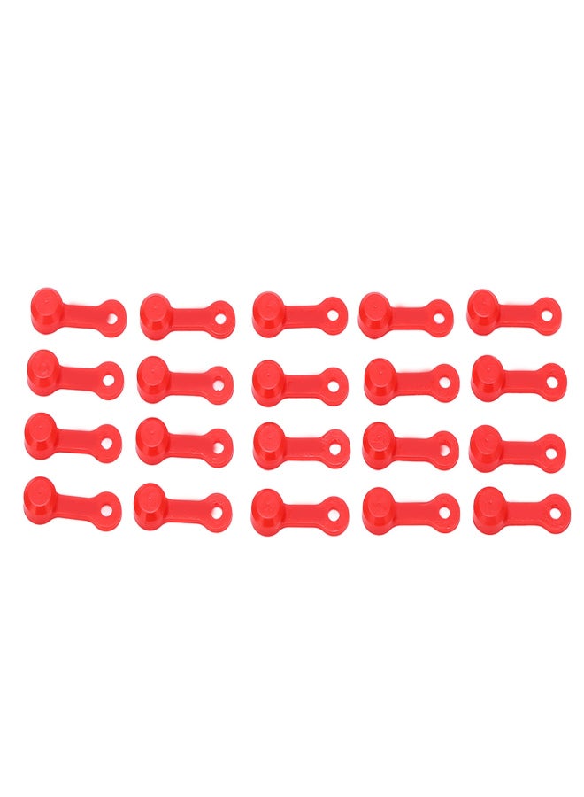 ريسك مجموعة RISK من 20 قطعة من أغطية صمامات التشحيم، وأغطية براغي تنفيس الفرامل، وأغطية مقاومة للغبار للسيارات والدراجات النارية، باللون الأحمر - Image 3