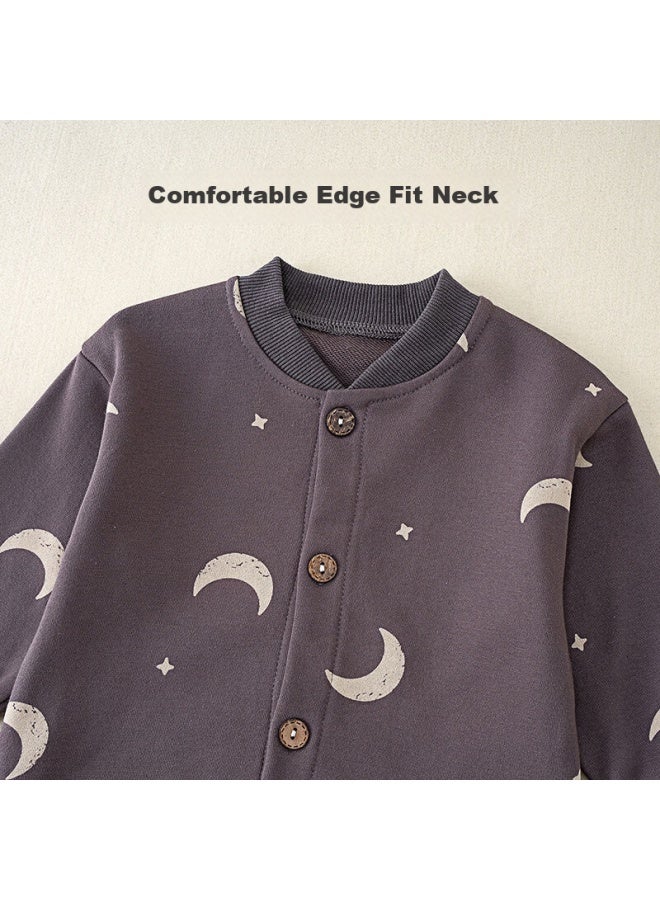 Shu Beiyi Shubeyi Baby Clothes, Children's Outfit, New Spring Style, Baby Casual Two-piece Set, Boys' Clothing, Children's Wear, Gray, 110cm - Image 1