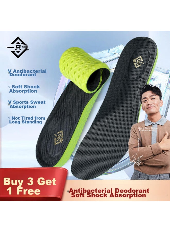 A Fish Antibacterial And Odor-resistant Insoles For Men And Women, Sports Footwear With Comfortable Cushioning, High Elasticity, Breathable, Sweat-absorbing, And Long-standing Comfort - Image 1