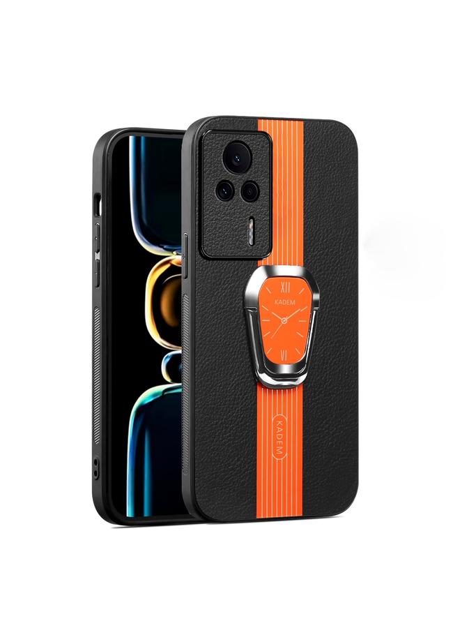 The Bros Case For Xiaomi Redmi K60E Magnetic Litchi Leather Back Phone Case with Holder