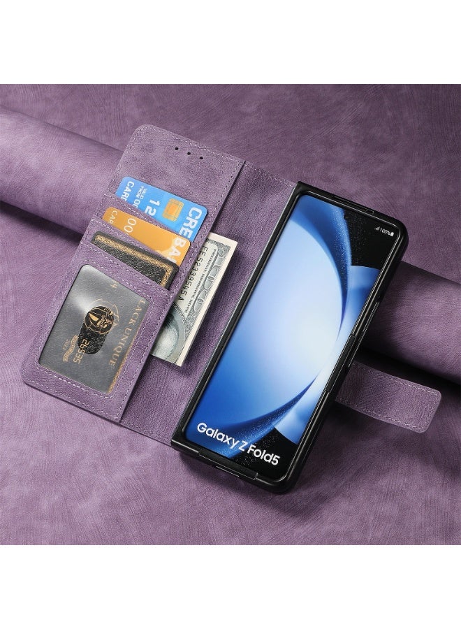 عام متوافق مع سامسونج جالاكسي Z فولد 7 5G - حافظة محفظة بسحاب، حامل بطاقات وقائم، حجب RFID، غطاء قلاب مغناطيسي قابل للإزالة - Image 3