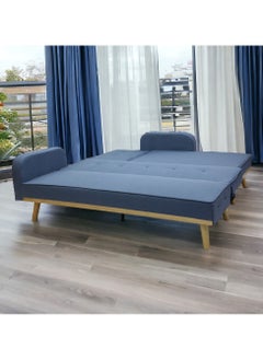 مالتي هوم فيرنيتشر MULTI HOME FURNITURE أريكة سرير بتصميم عصري أو أريكة بثلاثة مقاعد على شكل حرف L مصنوعة من أجود أنواع الأقمشة بأرجل خشبية MH-851 سرير أريكة باللون الأزرق  - Image 3