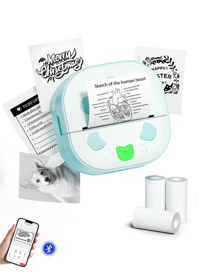 SUNDAREE طابعة ملصقات، طابعة صغيرة، صانع ملصقات محمول بتقنية البلوتوث مع 3 لفات ورق، طابعة حرارية بدون حبر لأجهزة iPhone، ملاحظات، يوميات، اصنعها بنفسك، هدية للأطفال - Image 1