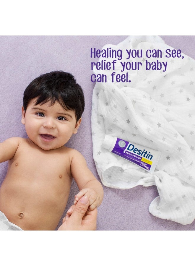 Desitin كريم طفح الحفاضات للأطفال بقوة قصوى، 40% أكسيد الزنك للعلاج، التخفيف والوقاية، خالي من المواد المسببة للحساسية، خالي من الفثالات والبارابين، يحمي البشرة لمدة 12 ساعة، 4.8 أونصة - Image 2