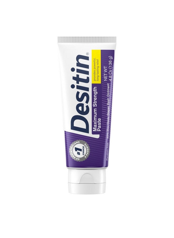 Desitin كريم طفح الحفاضات للأطفال بقوة قصوى، 40% أكسيد الزنك للعلاج، التخفيف والوقاية، خالي من المواد المسببة للحساسية، خالي من الفثالات والبارابين، يحمي البشرة لمدة 12 ساعة، 4.8 أونصة - Image 1