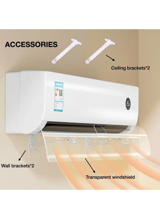 XVersion Adjustable Air Conditioner Deflector, Universal Transparent Airflow Diverter for Split AC and Central Air Vents, 270° Adjustable, Wall and Ceiling Mounting Brackets, 56–102.5 cm - Image 5