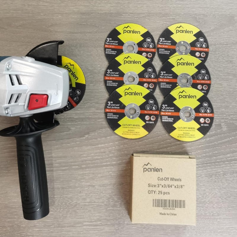 panlen 25 PCS 3" x3/64x3/8 Cut Off Wheels for Metal, Thin Cutting Discs,Fits Any Angle Grinder or Power Air Tool - Image 5