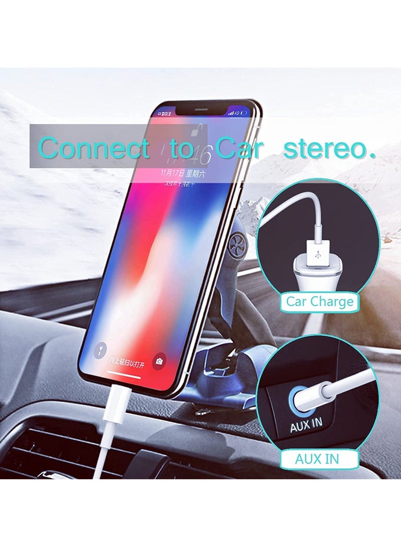 سيوسي كابل صوت وشحن 2 في 1 من Lightning إلى 3.5 مم Aux لأجهزة iPhone، متوافق مع iPhone 14، 13، 12، 11، يعمل مع نظام ستيريو السيارة والسماعات والسماعات وشاحن السيارة. - Image 3