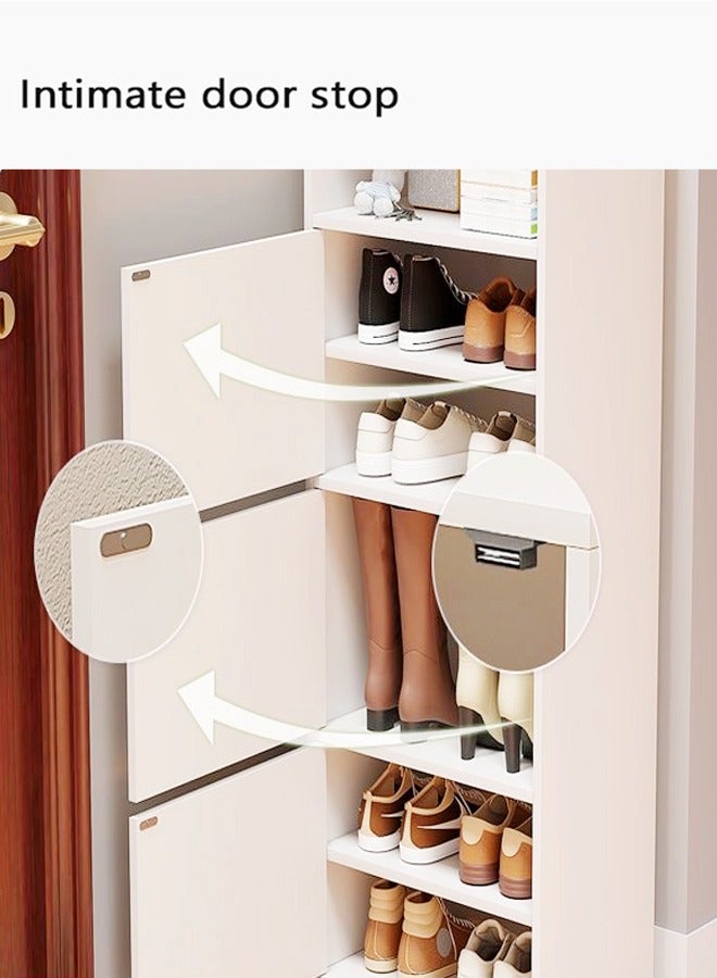 fashionhome خزانة أحذية متعددة الطبقات مع رف تخزين مقاوم للغبار، خزانة أحذية بسيطة مع مدخل مدخل ضيق، منظم أحذية ذو سعة كبيرة لغرفة المعيشة والمنزل والمكتب 43 × 30 × 180 سم - Image 5