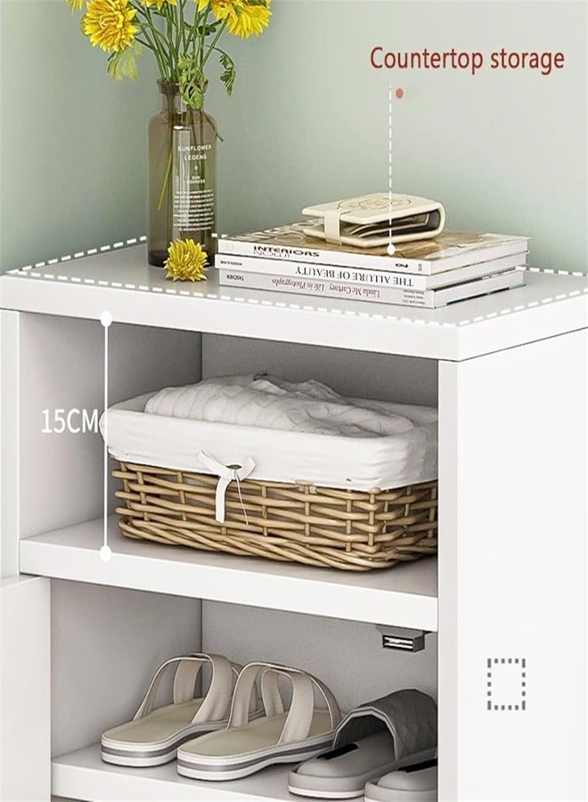 fashionhome خزانة أحذية متعددة الطبقات مع رف تخزين مقاوم للغبار، خزانة أحذية بسيطة مع مدخل مدخل ضيق، منظم أحذية ذو سعة كبيرة لغرفة المعيشة والمنزل والمكتب 43 × 30 × 180 سم - Image 4