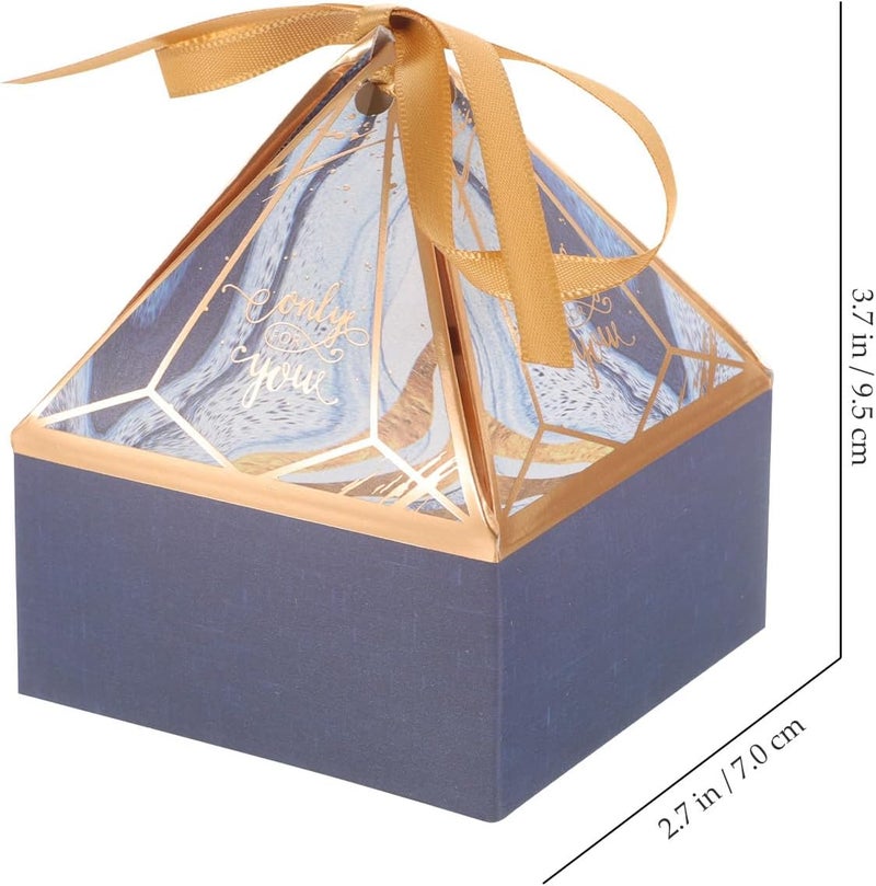 Healeved Navy Blue Small Boxes 50pcs with Ribbons Sugar Cookie Boxes for Birthday Wedding and Biscuit Present Wrapping - Image 2