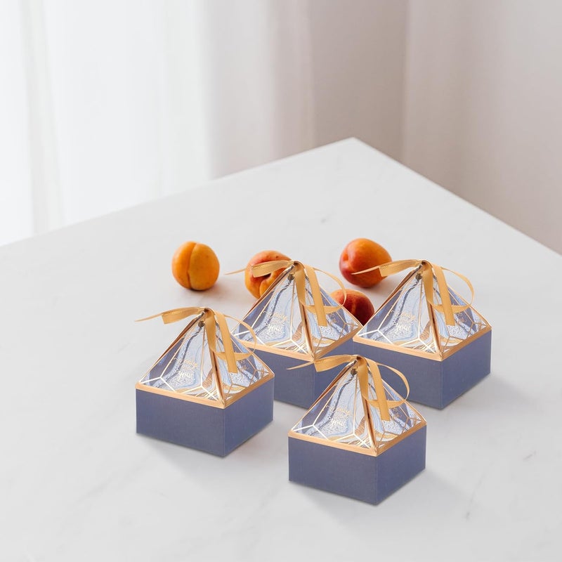 Healeved Navy Blue Small Boxes 50pcs with Ribbons Sugar Cookie Boxes for Birthday Wedding and Biscuit Present Wrapping - Image 5