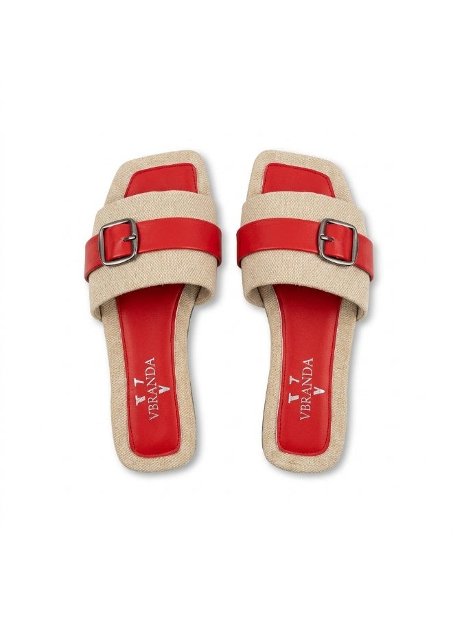 Vbranda A beautiful summer slipper, full of vitality and radiance, that gives you a bright look every time.SF-75-RED - Image 3