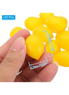 PATIKIL PATIKIL 20 Pcs Artificial Mini Lemon, Plastic Simulation Fake Small Yellow Lemon Lifelike Realistic Faux Fake Fruit Model for Home Kitchen Party Decoration, Photography Props  - Image 2