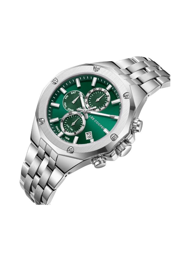 Lee Cooper Men's Multi Function Display Watch With Silver Metal Strap - LC08104.370